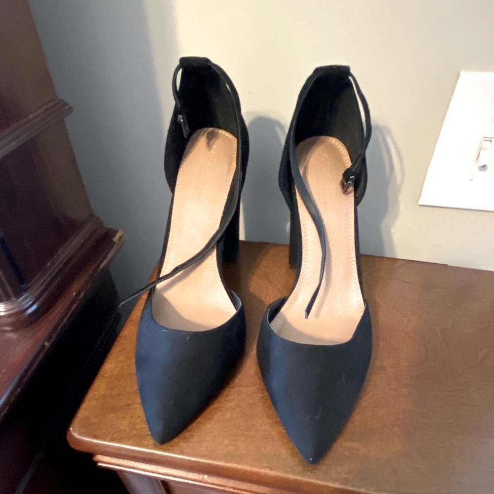 ASOS heeled black suede shoes